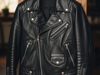 Men’s Premium Handmade Leather Jacket – Classic Fit Black Large L