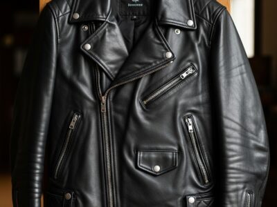 Men’s Premium Handmade Leather Jacket – Classic Fit Black Medium M