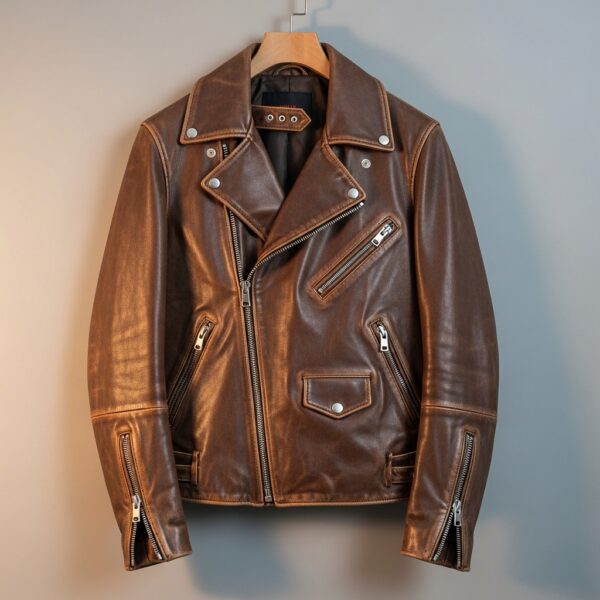 Men’s Premium Genuine Leather Jacket – Classic Fit