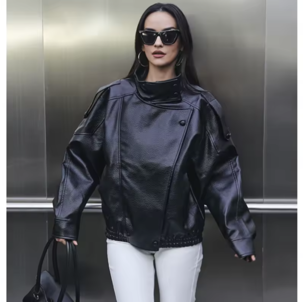 Leather Women's Jacket Black Oversize Bomber Jackets for Women Outerwears Winter Overcoat Female Fashion Jacket Woman